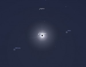 Star chart during totality