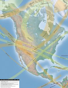 Eclipses over North America 2001-2050