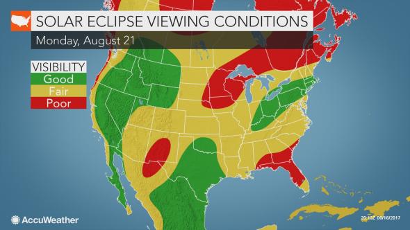 Eclipse weather forecast map